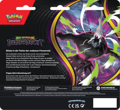 *PRE ORDER *Pokemon TCG: Mega-Entwicklung – Dunkelnacht 3er-Pack Blister