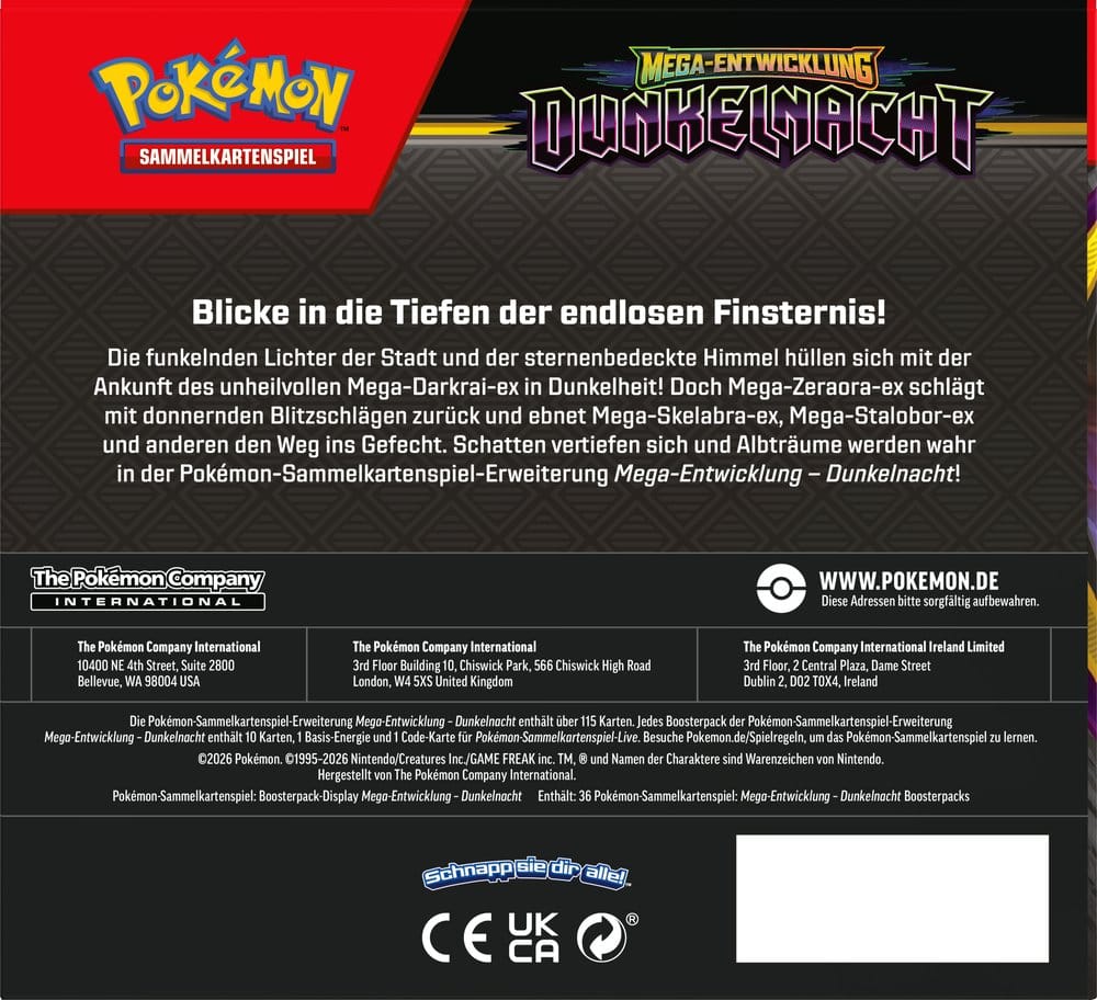 *PRE ORDER*Pokemon TCG Mega-Entwicklung – Dunkelnacht Booster Display (36)